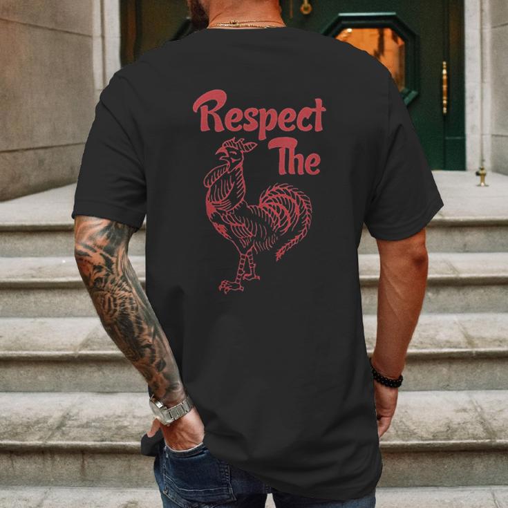 Respect The Sriracha Hot Sauce Officially Licensed Fitted Mens Back Print T-shirt Gifts for Men