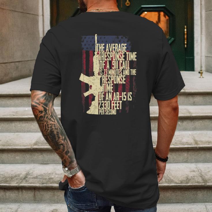 Response Time Ar15 T-Shirt Mens Back Print T-shirt Gifts for Men