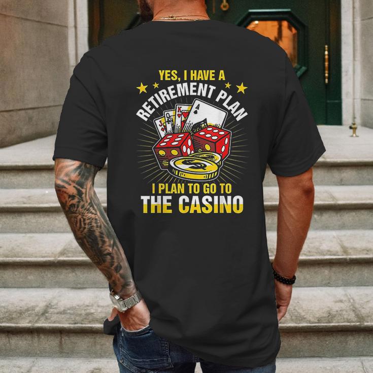 Retirement Plan The Casino Funny Mens Back Print T-shirt Gifts for Men