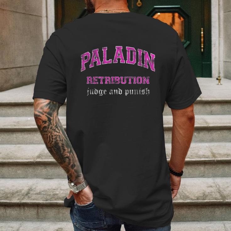 Retribution Paladin Mmo Gamer Mens Back Print T-shirt Gifts for Men