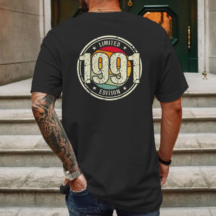 Retro 31 Years Old Vintage 1991 Limited Edition 31St Birthday Mens Back Print T-shirt Gifts for Men