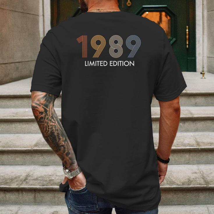 Retro 33 Years Vintage 1989 Limited Edition 33Rd Birthday Mens Back Print T-shirt Gifts for Men