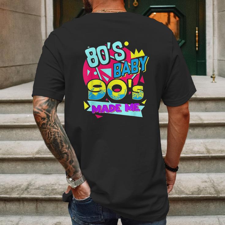 Retro 80S Baby 90S Made Me I Love The 1980S 1990S Mens Back Print T-shirt Gifts for Men