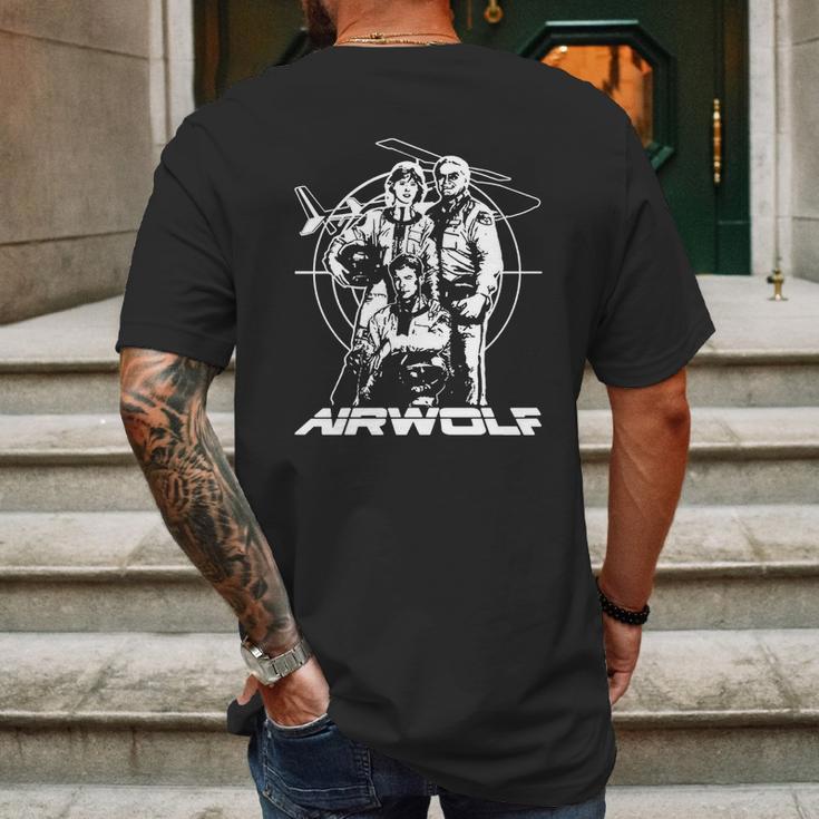 Retro Airwolf Mono Art Mens Back Print T-shirt Gifts for Men