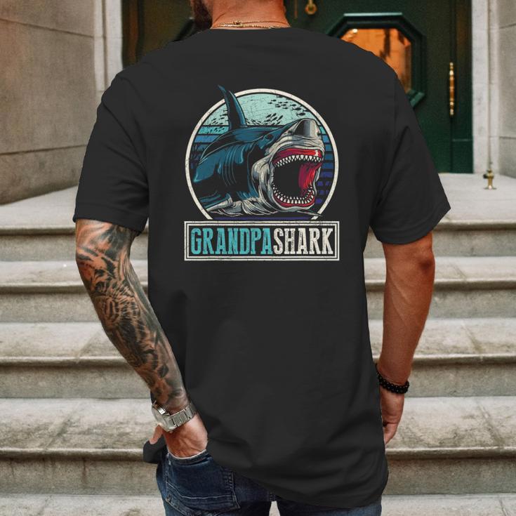 Retro Animal Grandfather Fathers Day Gift Grandpa Shark Mens Back Print T-shirt Gifts for Men