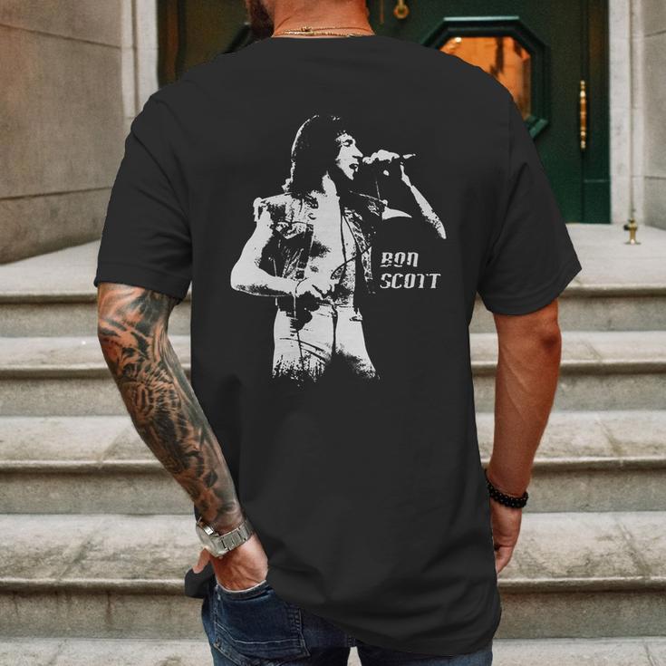 Retro Graphic Bon Scott Art Mens Back Print T-shirt Gifts for Men