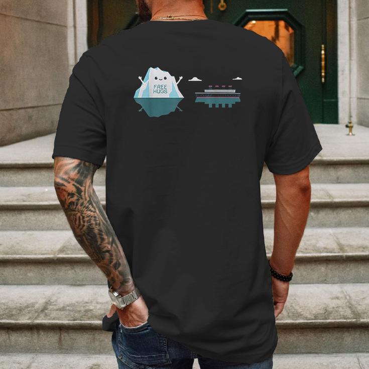 Retro Funny Iceberg Free Hug Mens Back Print T-shirt Gifts for Men