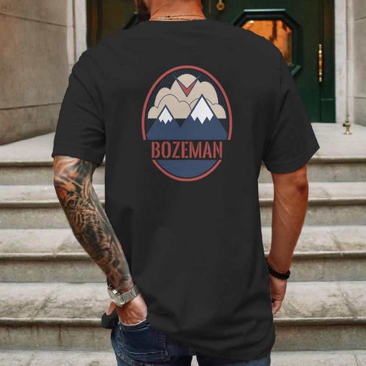 Retro Mountain &Ampamp Bird - Bozeman Montana T-Shirt Mens Back Print T-shirt Gifts for Men