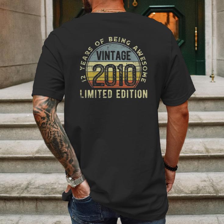 Retro Vintage 2010 12Th Birthday 12 Years Old Being Awesome Mens Back Print T-shirt Gifts for Men