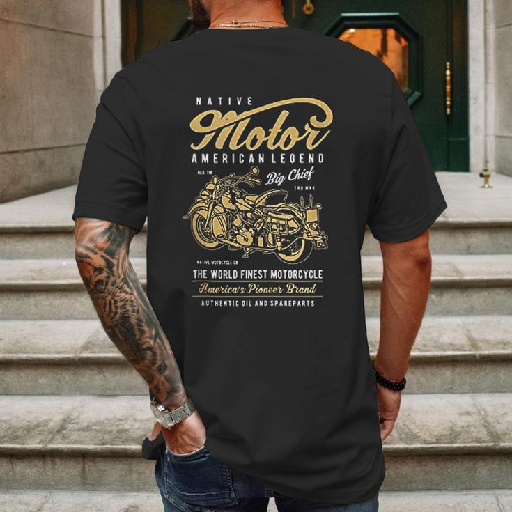 Retro Vintage American Motorcycle Indian For Old Biker Gifts Mens Back Print T-shirt Gifts for Men