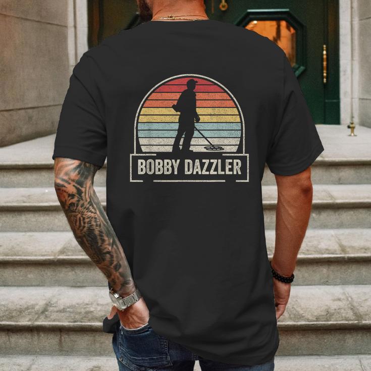 Retro Vintage Bobby Dazzler Treasure Hunting Metal Detecting Mens Back Print T-shirt Gifts for Men