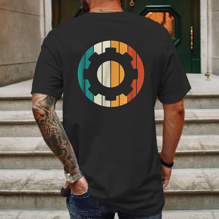 Retro Vintage Mechanical Engineering Gear Mens Back Print T-shirt Gifts for Men