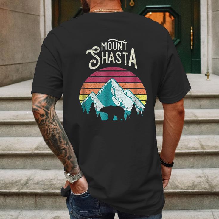 Retro Vintage Mount Shasta California Mountains Bear Mens Back Print T-shirt Gifts for Men