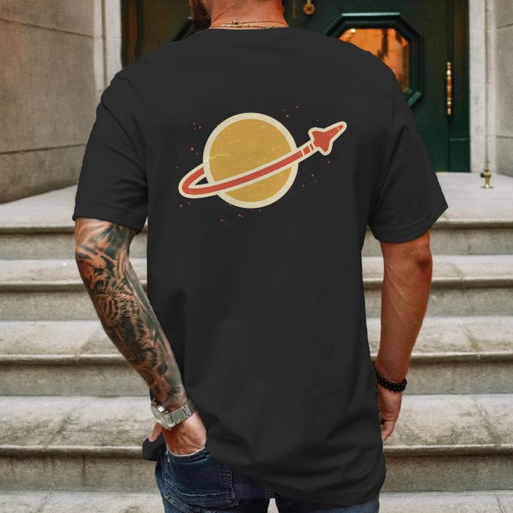 Retro Vintage Planet Space Shuttle Logo Mens Back Print T-shirt Gifts for Men