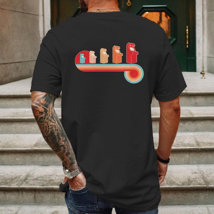 Retro Vintage Video Game Arcade Machines Mens Back Print T-shirt Gifts for Men