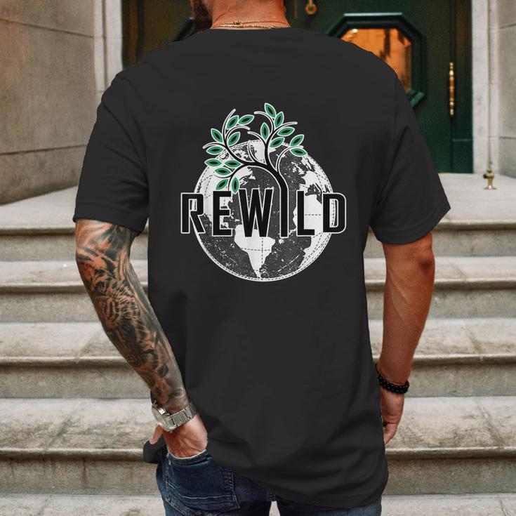 Rewild David Attenborough Save Earth Environmental Gifts Graphic Design Printed Casual Daily Basic Mens Back Print T-shirt Gifts for Men