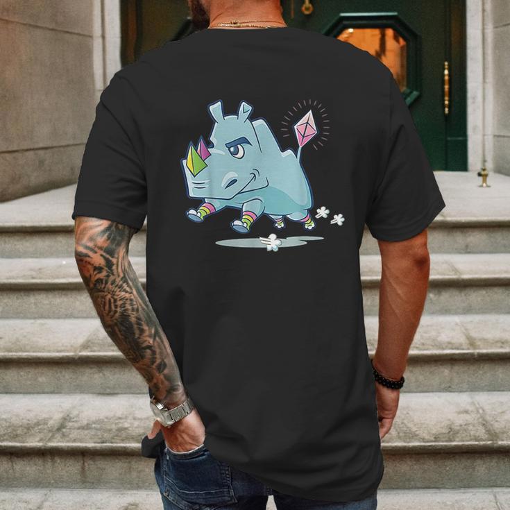 The Rhino Mascot Mens Back Print T-shirt Gifts for Men