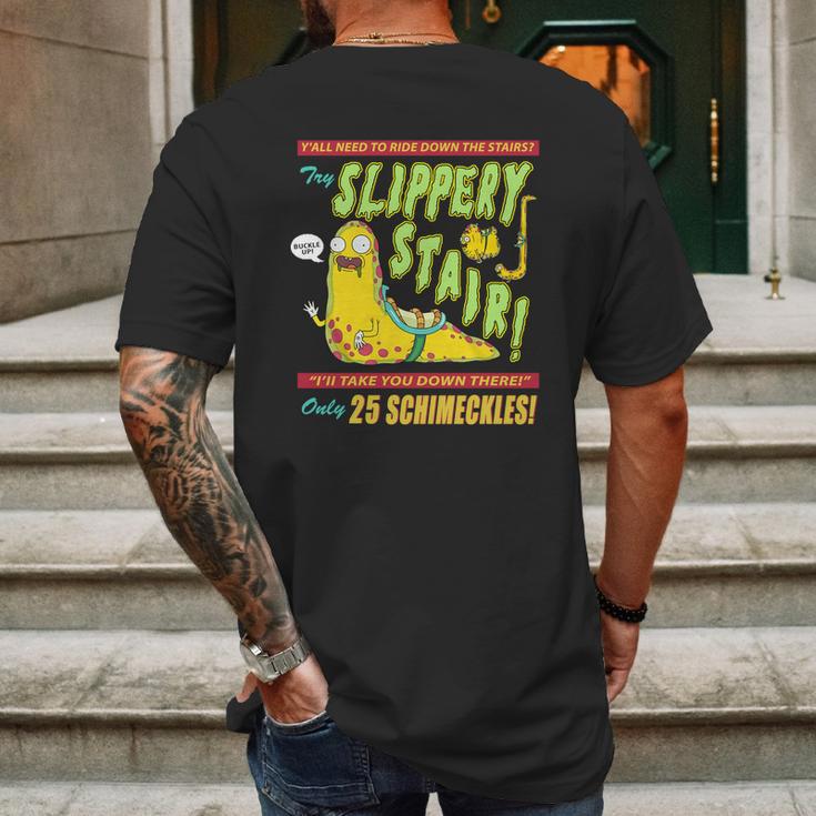 Rick &Ampamp Morty Slippery Stair Mens Back Print T-shirt Gifts for Men