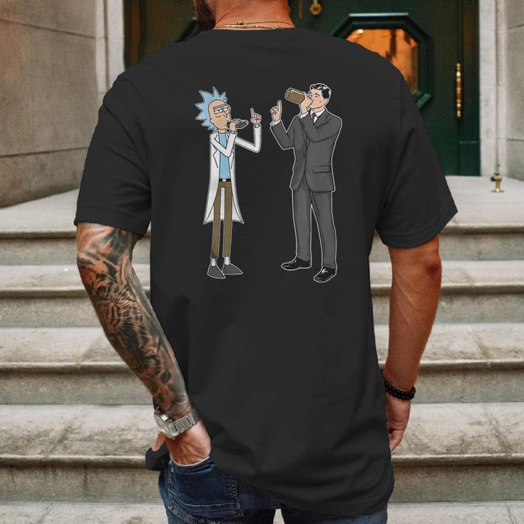 Rick And Archer Drinking Shirt Mens Back Print T-shirt Gifts for Men