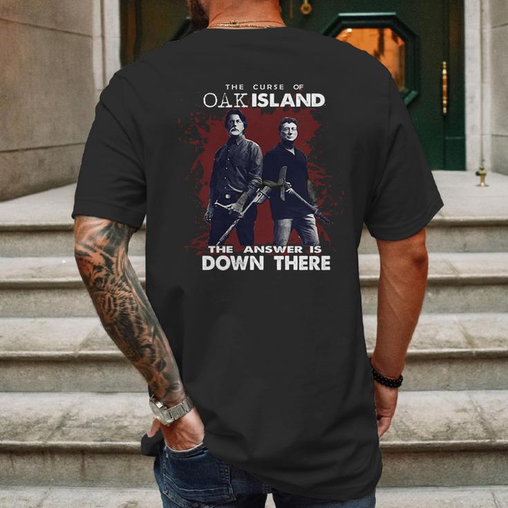 Rick Lagina Robert Clotworthy The Curse Of Oak Island Answer Is Down There Shirt Mens Back Print T-shirt Gifts for Men