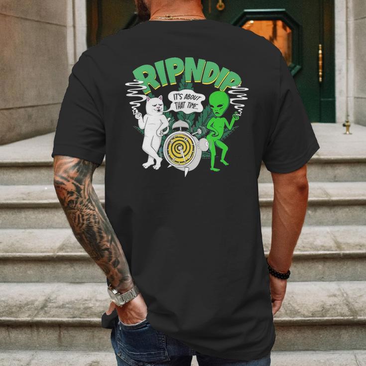 Rip & Dip With Cute Cats Tshirt Mens Back Print T-shirt Gifts for Men