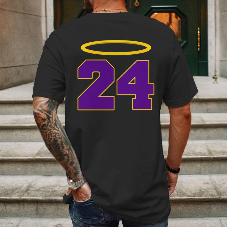 Rip Kobe 24 Halo Angel Tribute Mens Back Print T-shirt Gifts for Men