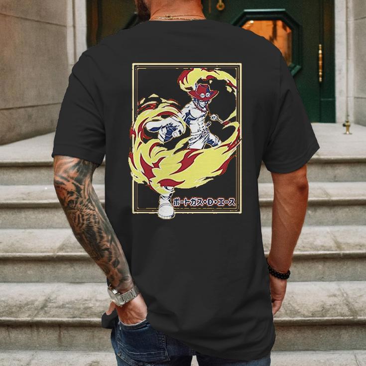 Ripple Junction One Piece Adult Ace With Fire Heavy Weight Mens Back Print T-shirt Gifts for Men