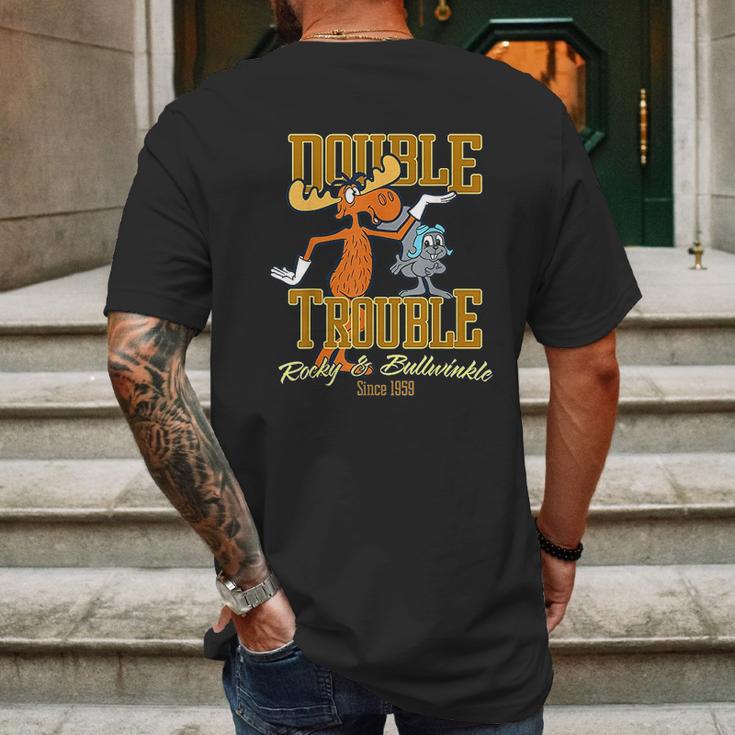 Rocky And Bullwinkle Double Trouble Pals Graphic Mens Back Print T-shirt Gifts for Men