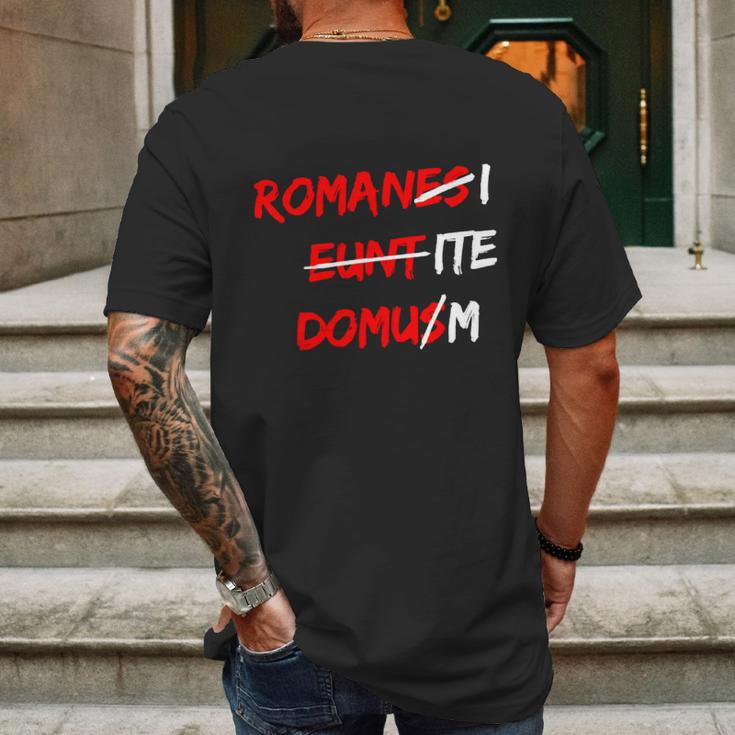 Romanes Eunt Domus W Mens Back Print T-shirt Gifts for Men