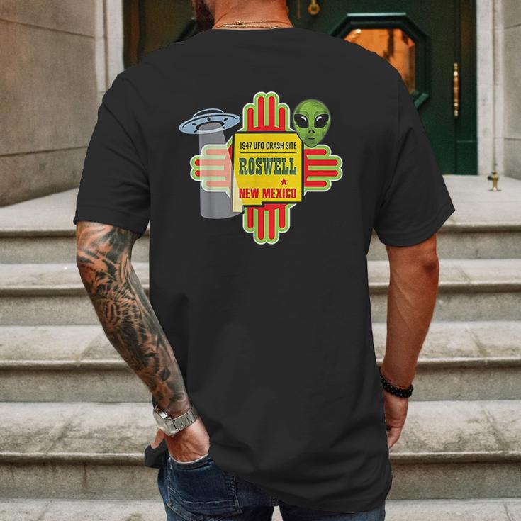 Roswell Nm New Mexico Ufo Alien Crash Site 1947 Zia Mens Back Print T-shirt Gifts for Men