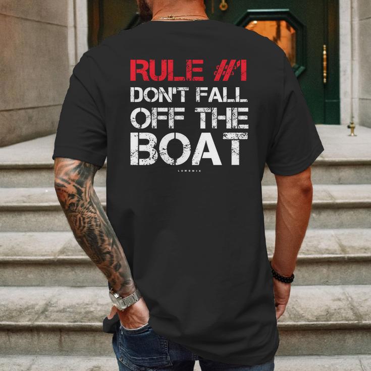 Rule 1 DonFall Off The Boat Shirt - Funny Cruise Shirts Mens Back Print T-shirt Gifts for Men