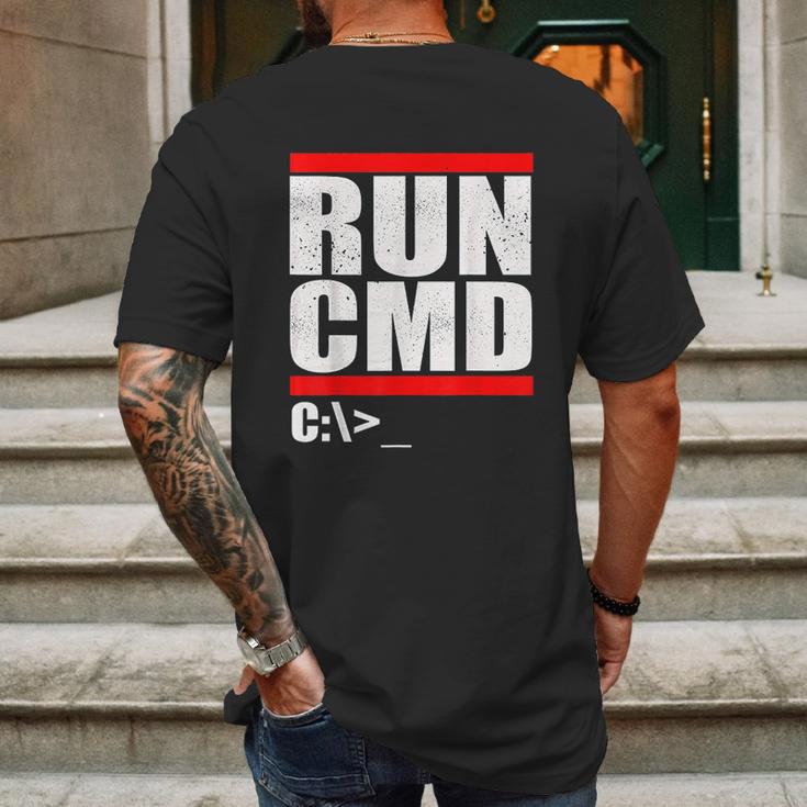 Run Cmd Mens Back Print T-shirt Gifts for Men