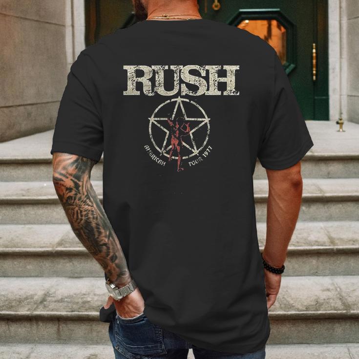 Rush American Tour 1977 Mens Back Print T-shirt Gifts for Men