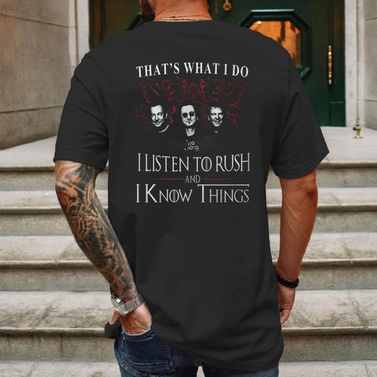 Rush I Know Things Mens Back Print T-shirt Gifts for Men