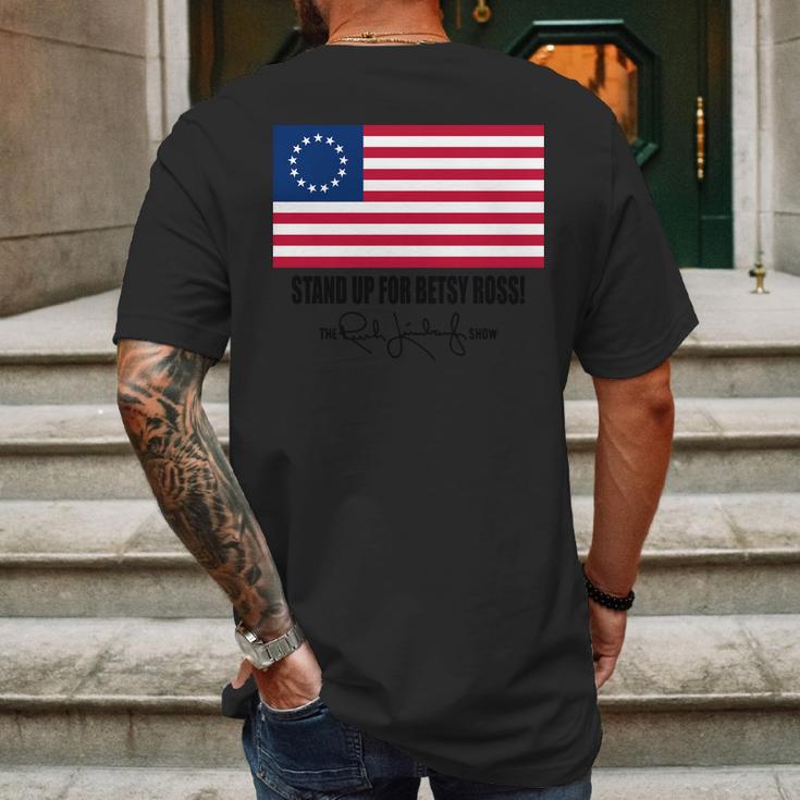 Rush Limbaugh Betsy Ross Flag Mens Back Print T-shirt Gifts for Men