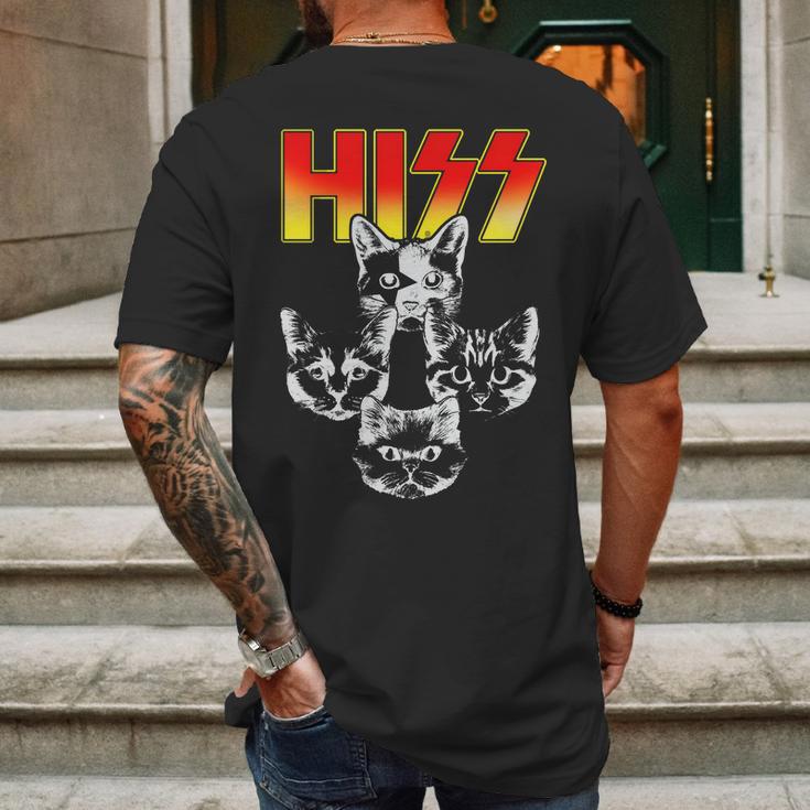 Hiss Music Cat Band Mens Back Print T-shirt Gifts for Men