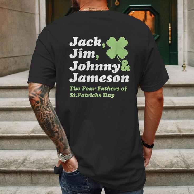 Saint Patricks Day Jack Jim Johnny Jameson Fathers Mens Back Print T-shirt Gifts for Men