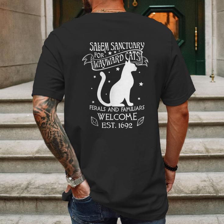 Salem Sanctuary For Wayward Black Cats 1692 Gift Idea Mens Back Print T-shirt Gifts for Men