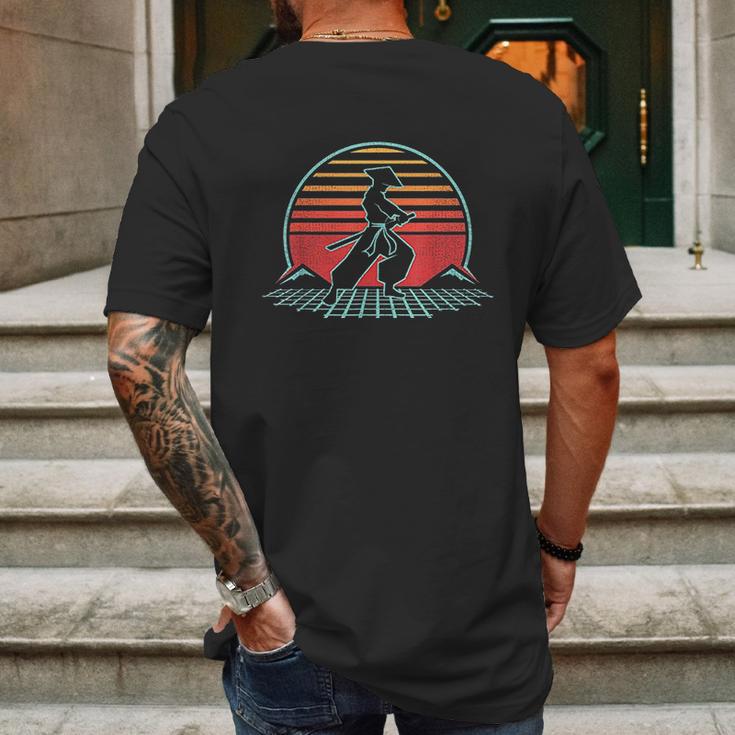 Samurai Warrior Bushido Japan Retro 80S Style Gift Mens Back Print T-shirt Gifts for Men