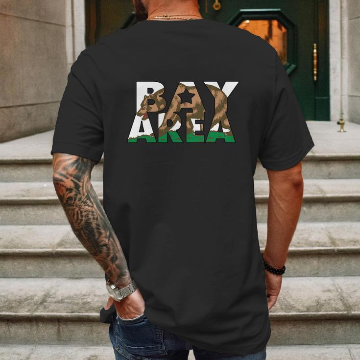 San Francisco Bay Area California Flag Bear Mens Back Print T-shirt Gifts for Men