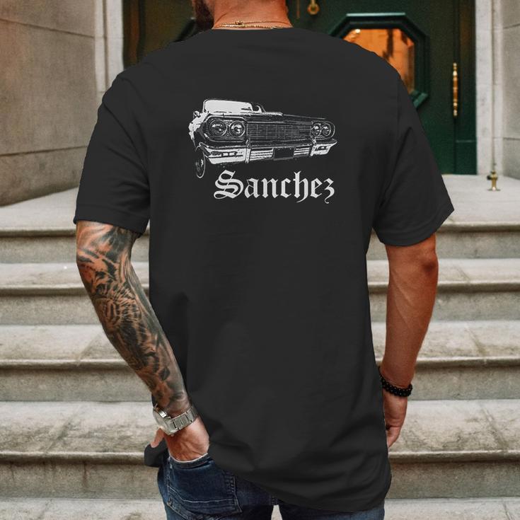 Sanchez Lowrider Cholo Chola Family Gift Mens Back Print T-shirt Gifts for Men