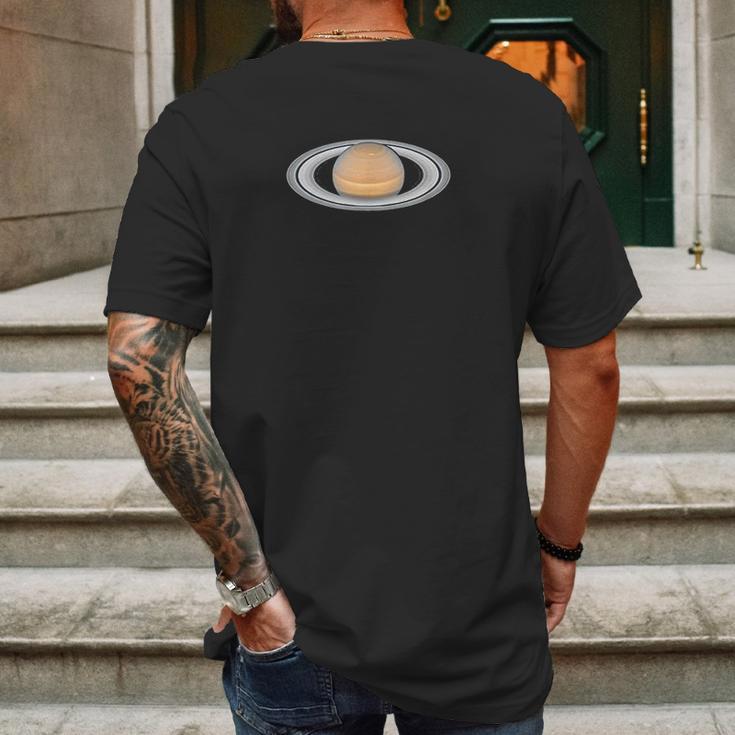 Saturn By Hubble Mens Back Print T-shirt Gifts for Men