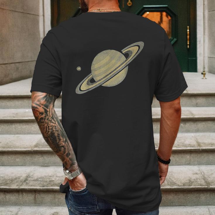 Saturn Planet Saturn Solar System Planets Astronomy Mens Back Print T-shirt Gifts for Men