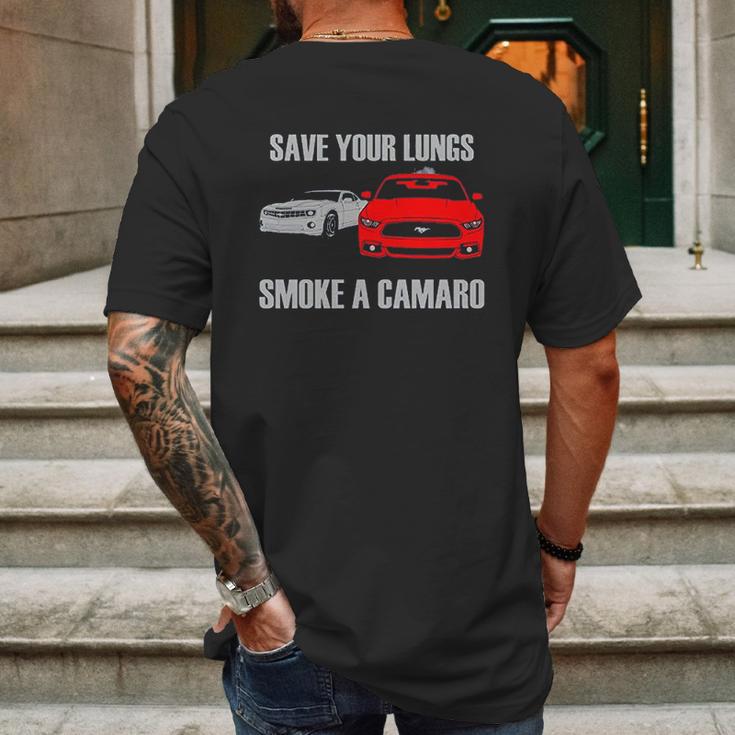 Save Your Lungs A Camaro Mens Back Print T-shirt Gifts for Men