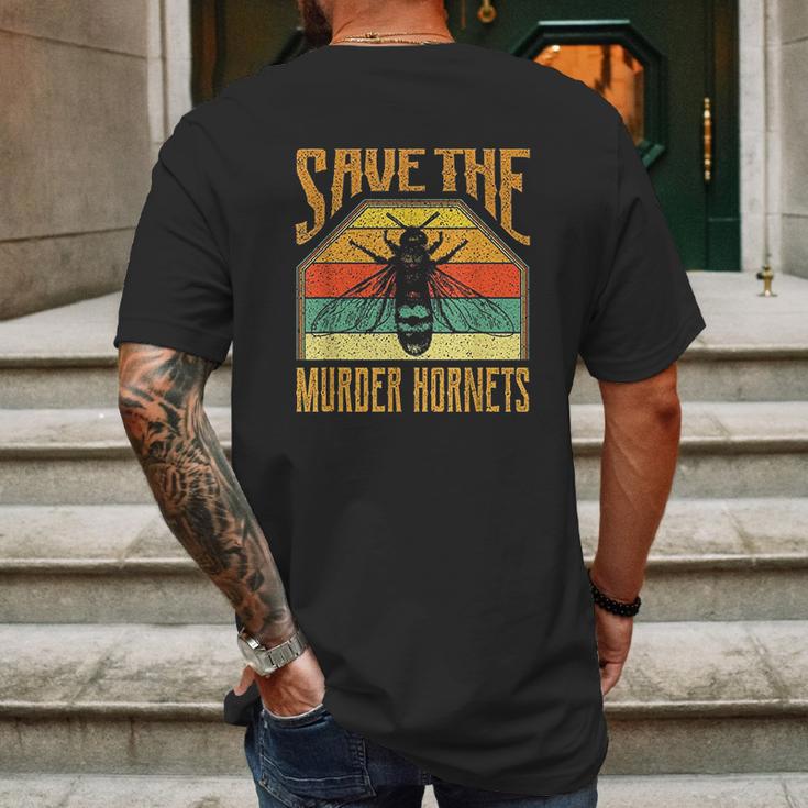 Save The Murder Hornets Vintage 2020 Asian Giant Hornet Mens Back Print T-shirt Gifts for Men