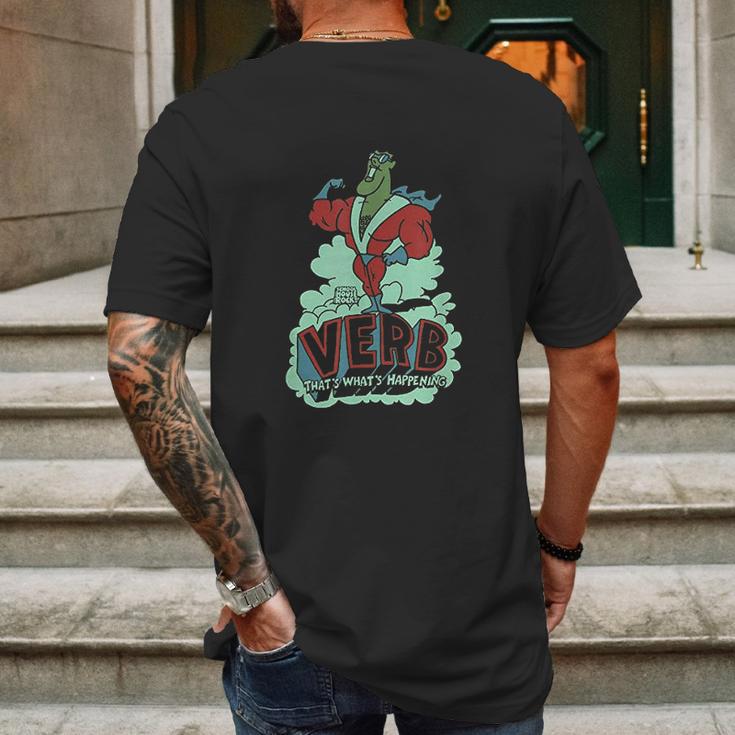 Schoolhouse Rock Verb Mens Back Print T-shirt Gifts for Men