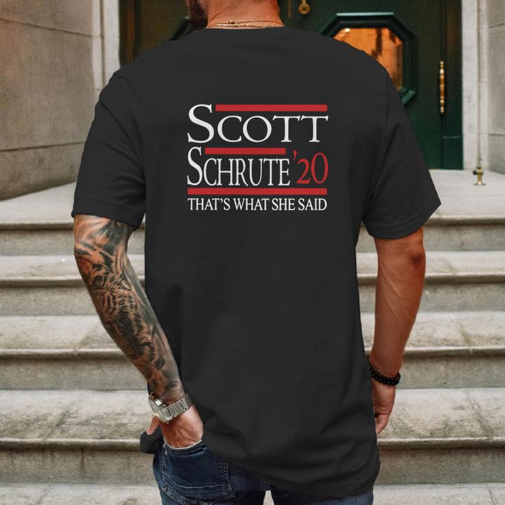 Scott Schrute 20 Thats What She Said Mens Back Print T-shirt Gifts for Men