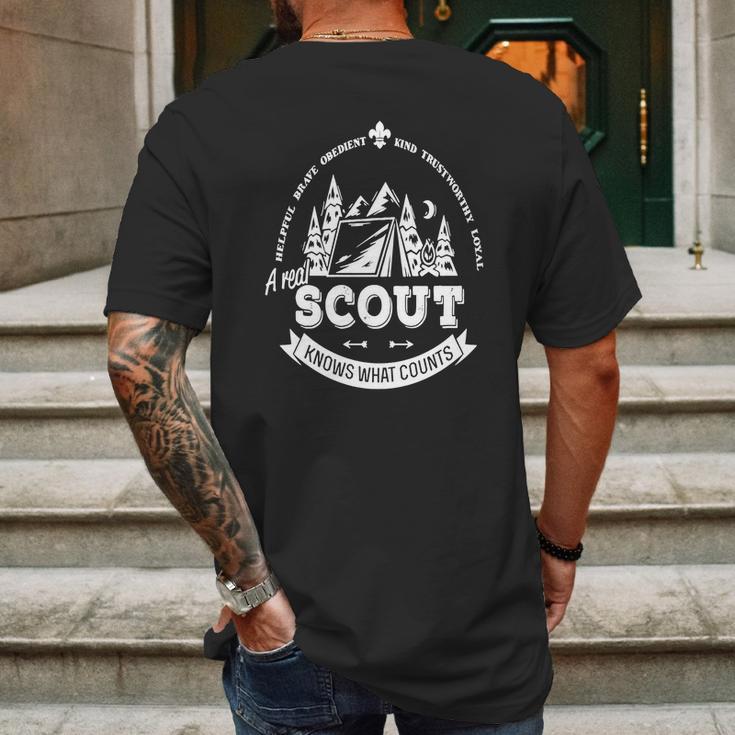 Scout - A Real Scout Knows What Counts - Mens T-Shirt By American Apparel Mens Back Print T-shirt Gifts for Men