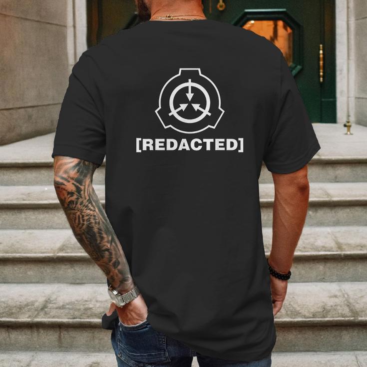 Scp Foundation Redacted Mens Back Print T-shirt Gifts for Men