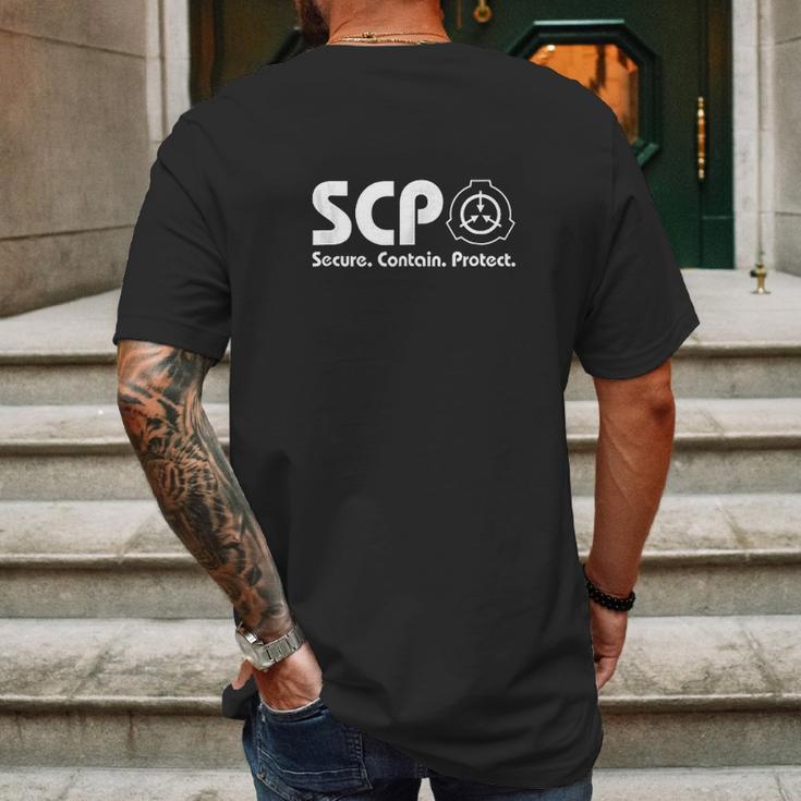 Scp Secure Contain Protect Scp Foundation Mens Back Print T-shirt Gifts for Men